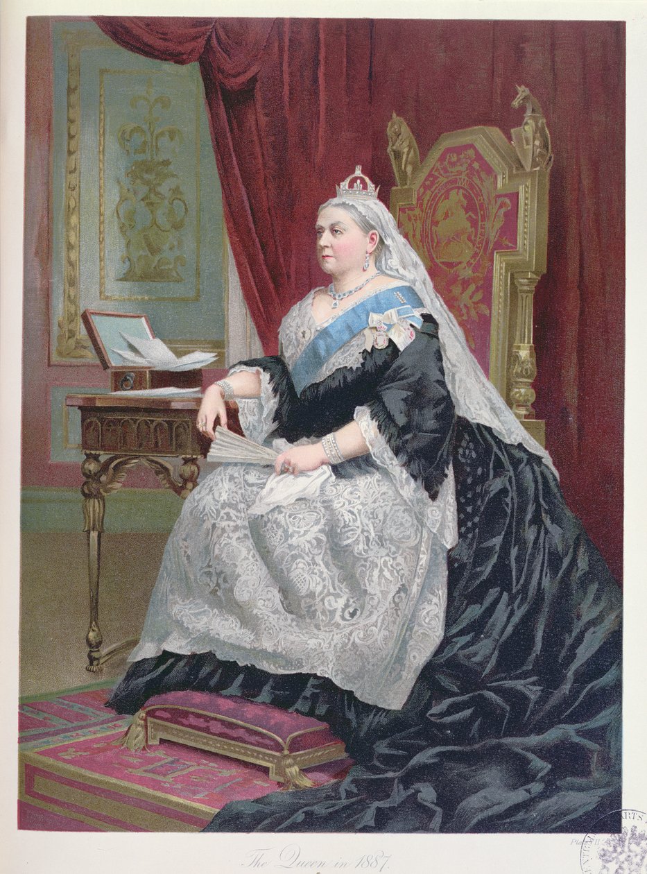 Portrett av dronning Victoria (1819-1901) på tidspunktet for hennes gyldne jubileum i 1887, 1887 av English School