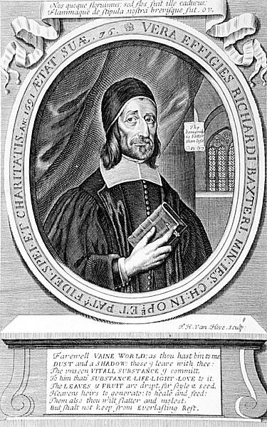 Portrett av Richard Baxter (1615-91) gravert av Frederick Hendrick van Hove (1628-98) av English School