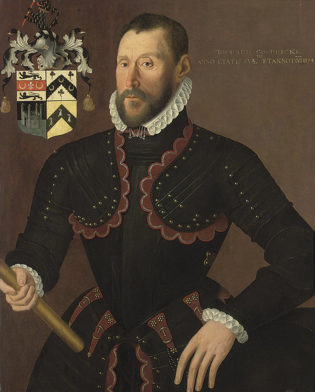 Portrett av Richard Goodricke, Sen.. 50 år gammel, 1574 av English School