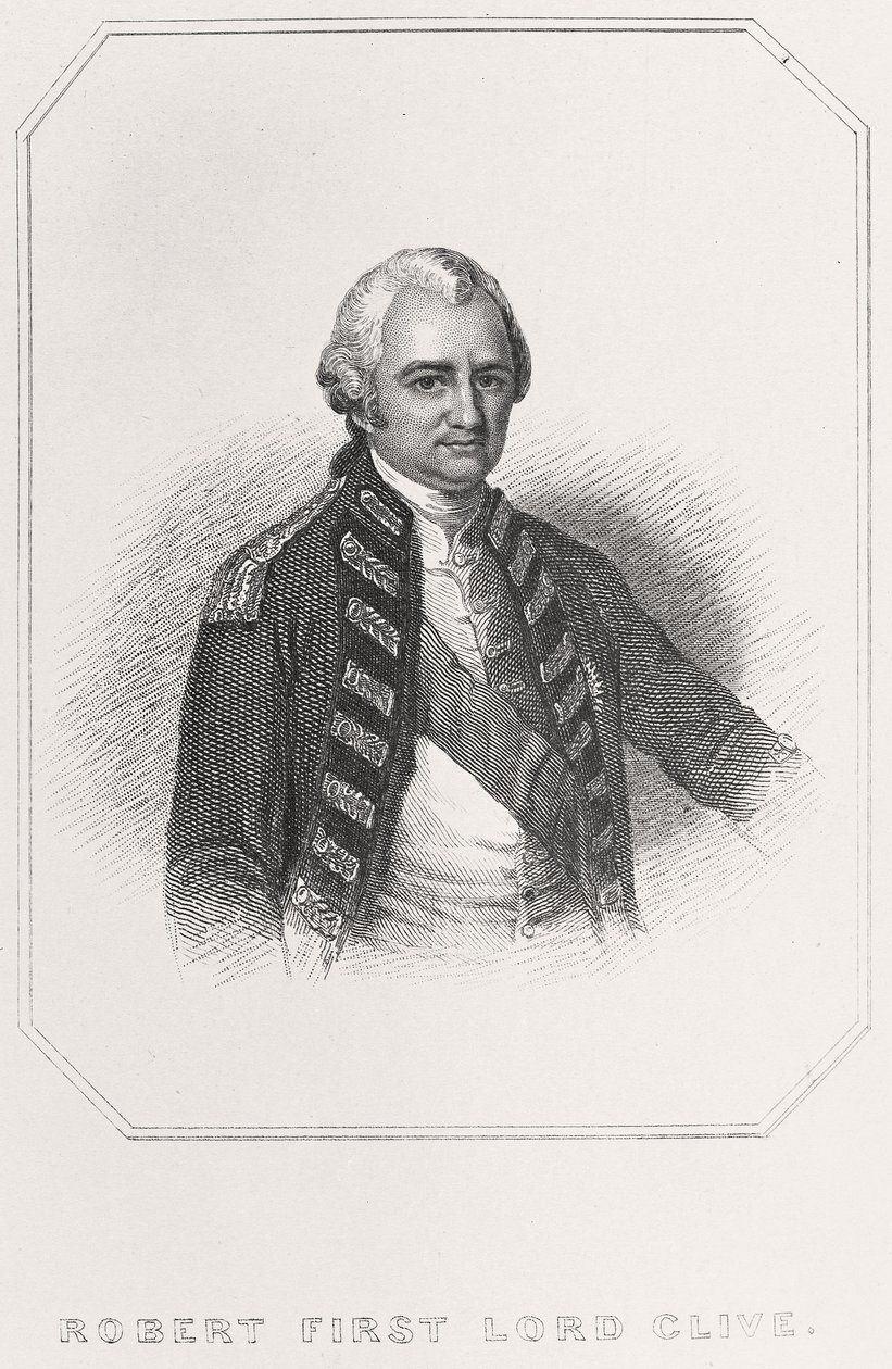 Portrett av Robert 1st Lord Clive, 1835 av English School