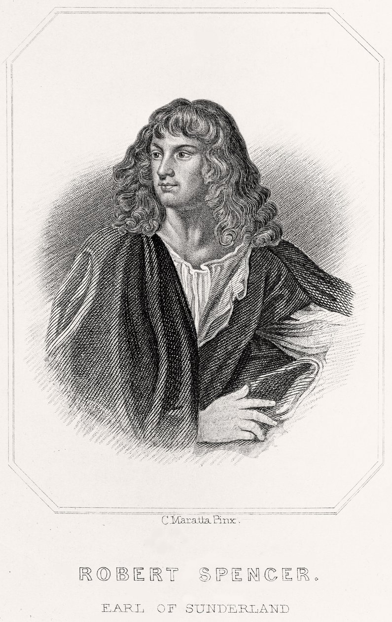 Portrett av Robert Spencer, jarl av Sunderland, 1835 av English School