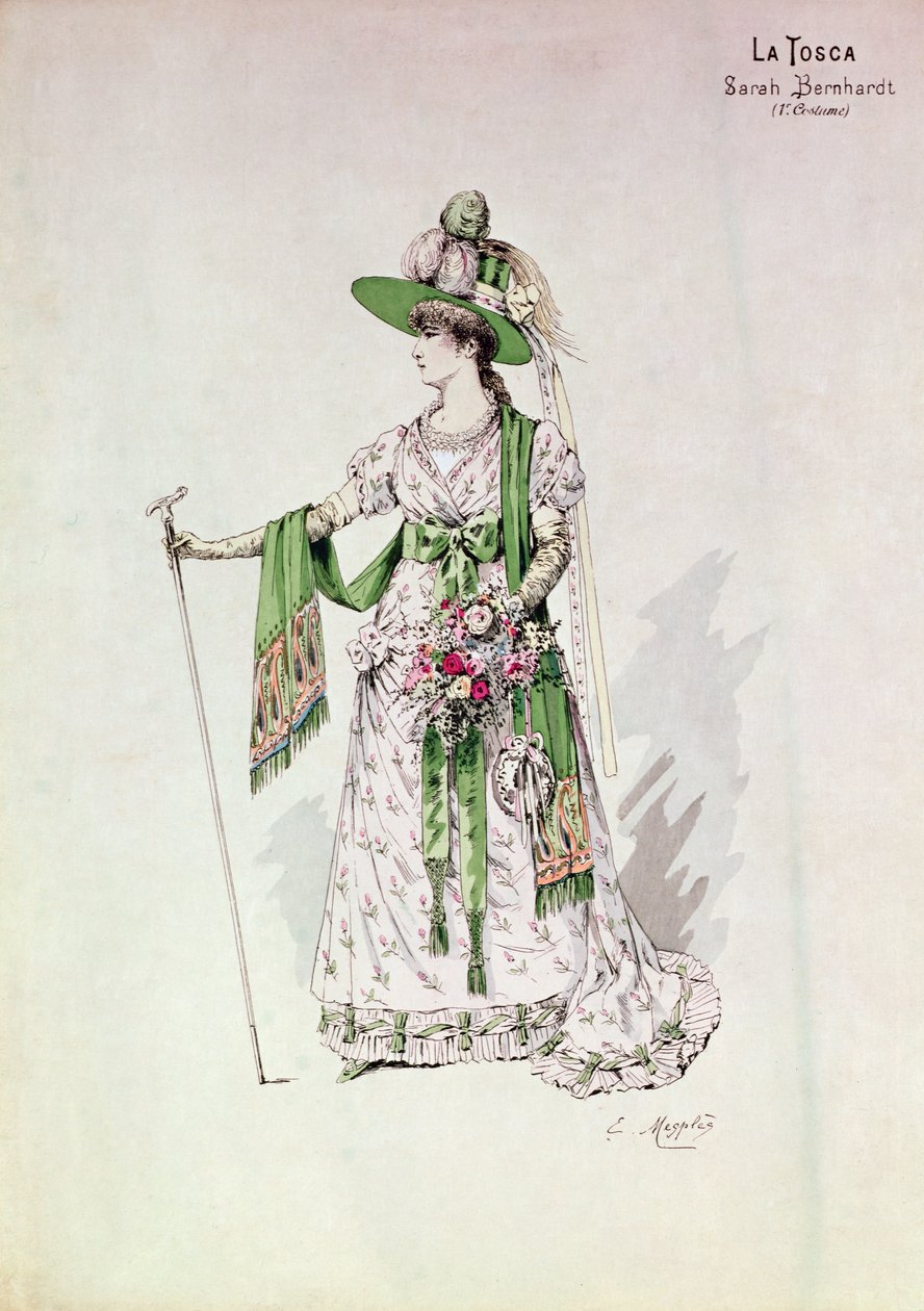 Portrett av Sarah Bernhardt (1844-1923) i en produksjon av 