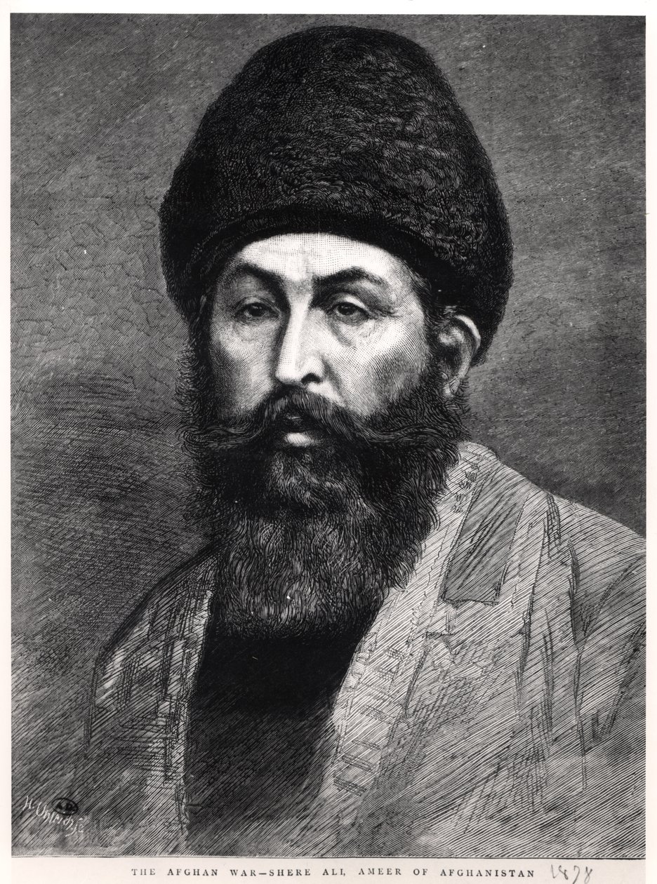 Portrett av Shir Ali Khan (1825-79) Emir av Afghanistan, 1878 av English School