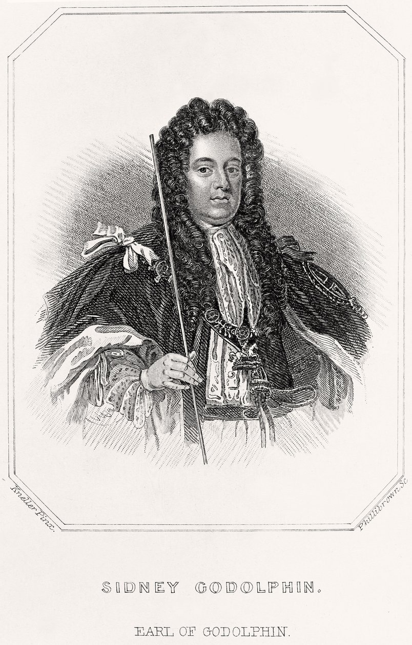 Portrett av Sidney Godolphin, jarl av Godolphin, 1835 av English School