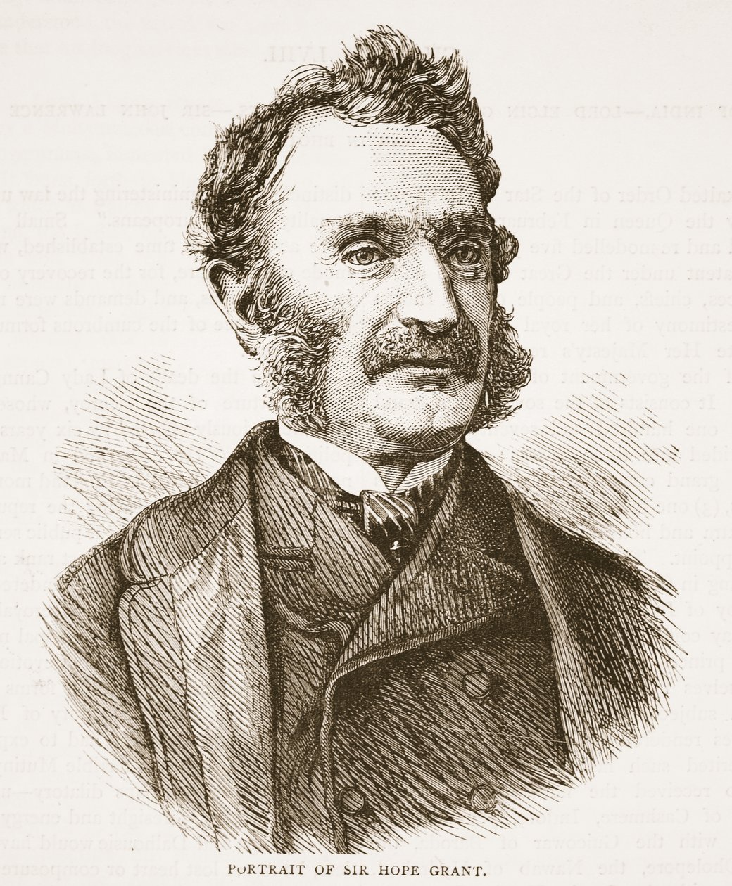 Portrett av Sir Hope Grant, illustrasjon fra Cassells Illustrated History of England av English School