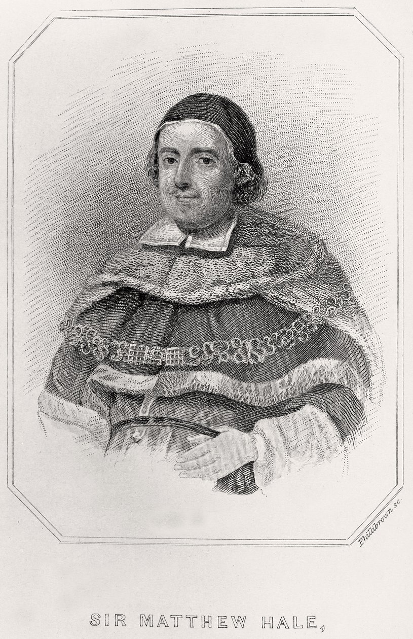 Portrett av Sir Mathew Hale, 1835 av English School