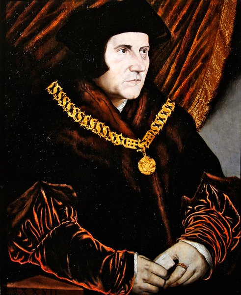 Portrett av Sir Thomas More (olje på eikepanel) av English School