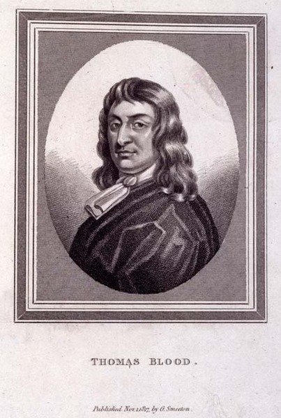 Portrett av Thomas Blood (ca. 1618-80), pub. av G. Smeeton av English School