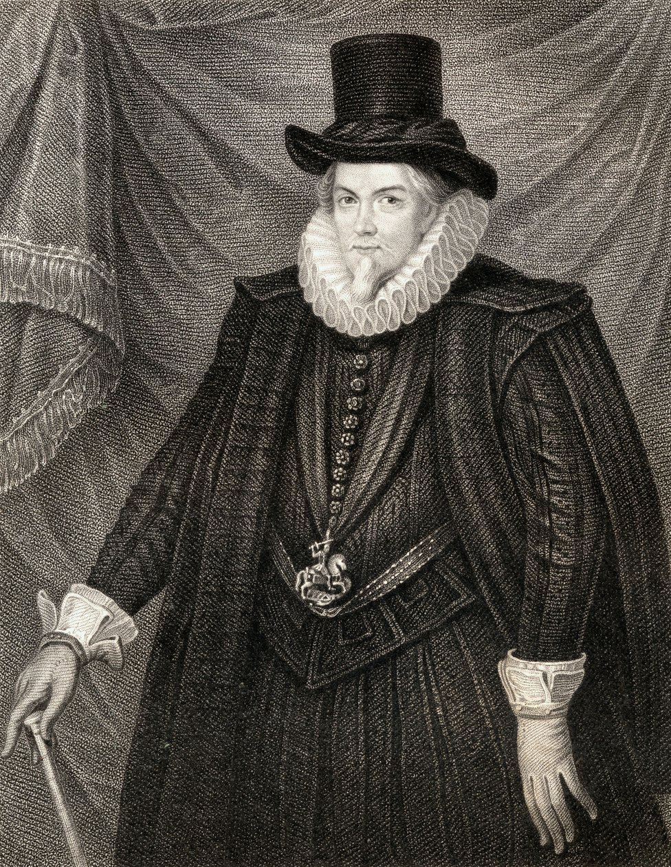 Portrett av Thomas Cecil, 1. jarl av Exeter, fra Lodges British Portraits, 1823 av English School