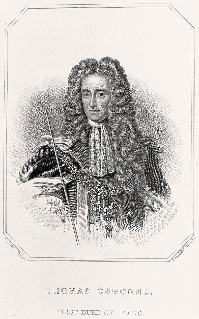Portrett av Thomas Osborne, 1. hertug av Leeds, 1835 av English School