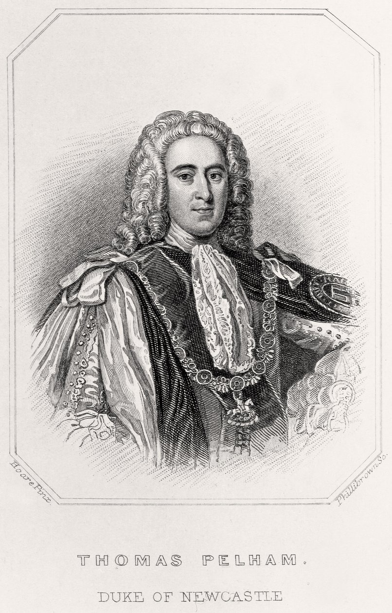 Portrett av Thomas Pelham, hertug av Newcastle, 1835 av English School