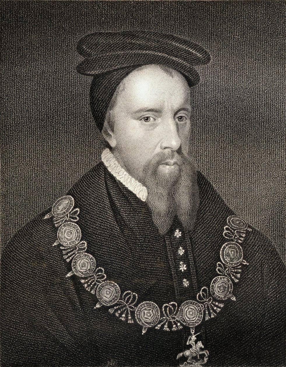 Portrett av Thomas Stanley (1435-1504) 1. jarl av Derby, fra Lodges British Portraits, 1823 av English School