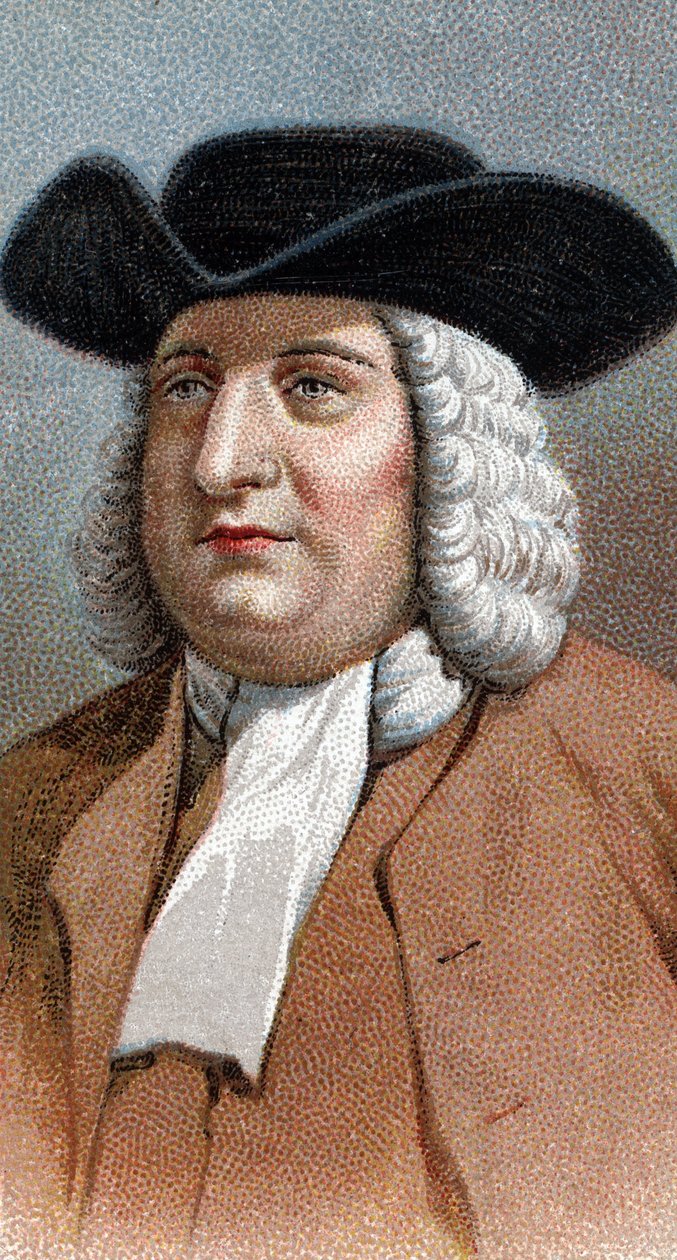 Portrett av William (Guillaume) Penn (1644-1718) - Fra serien "" Leaders of Men"" - Chromolithography - English School, 20. århundre - av English School