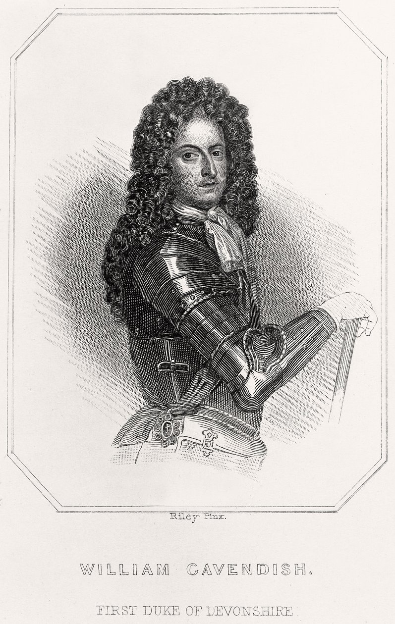 Portrett av William Cavendish, 1. hertug av Devonshire, 1835 av English School