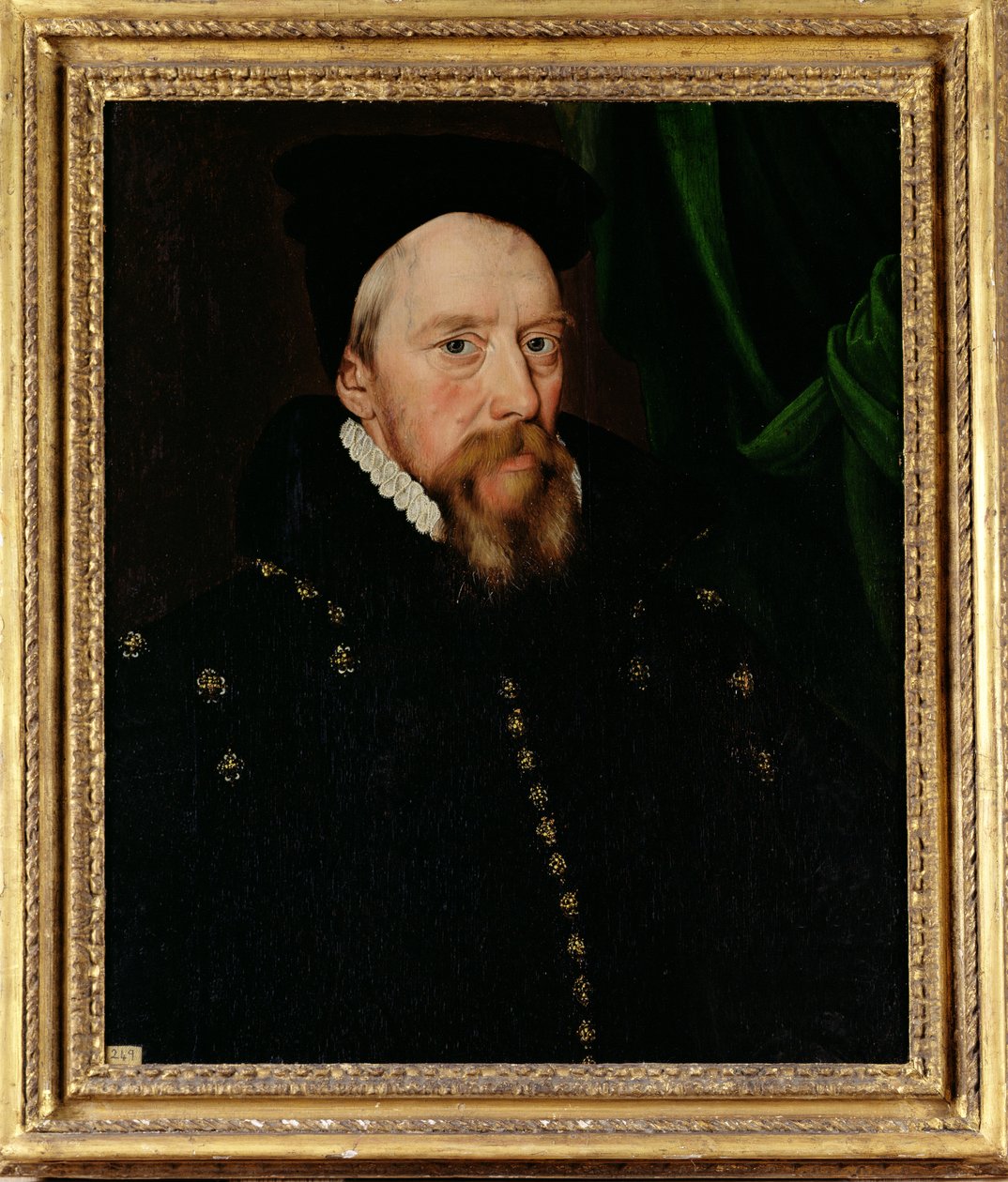 Portrett av William Cecil, 1. baron Burghley (1520-98) av English School