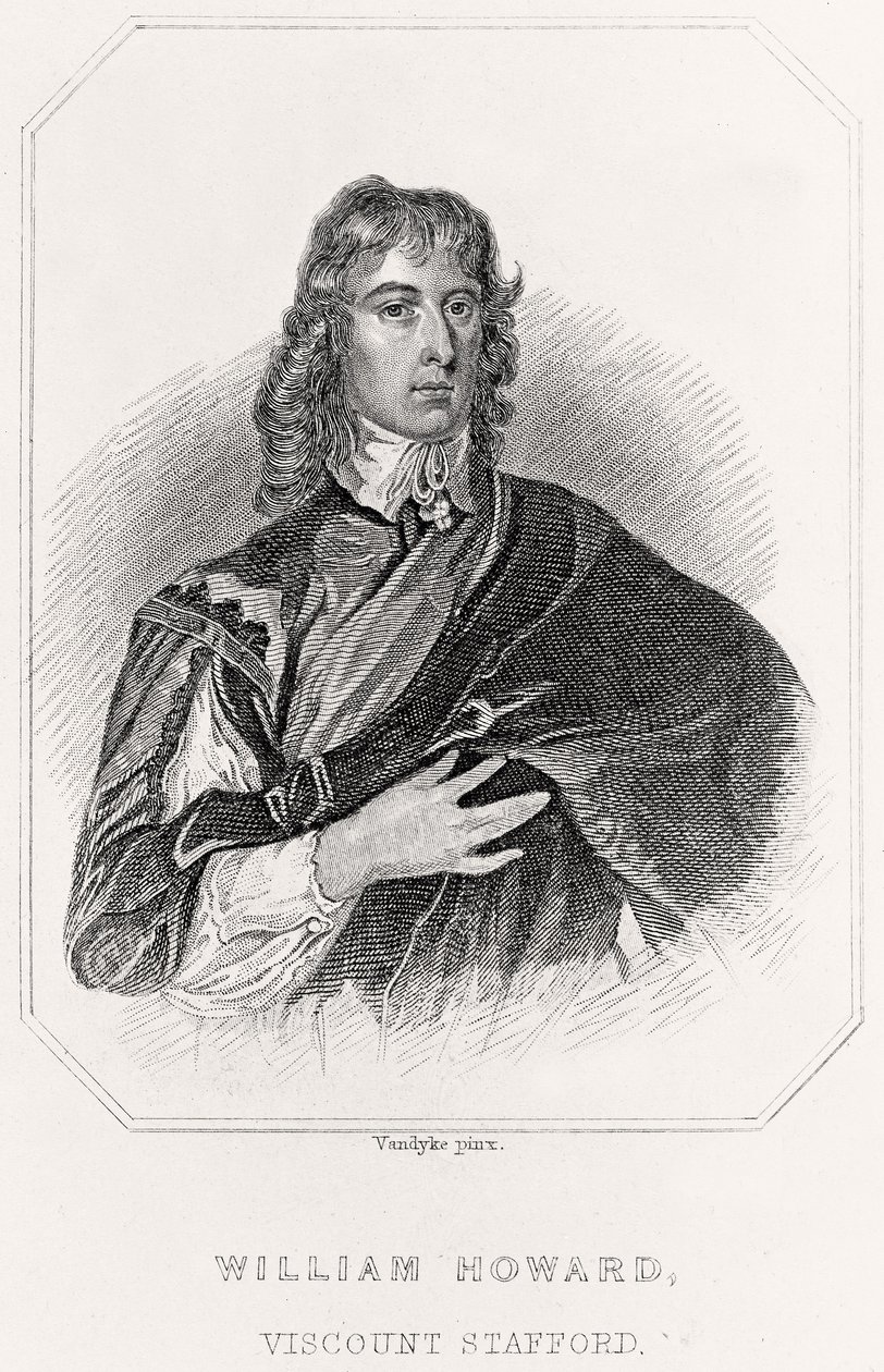 Portrett av William Howard, Viscount Stafford, 1835 av English School
