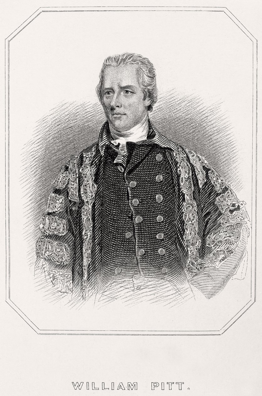 Portrett av William Pitt, 1835 av English School