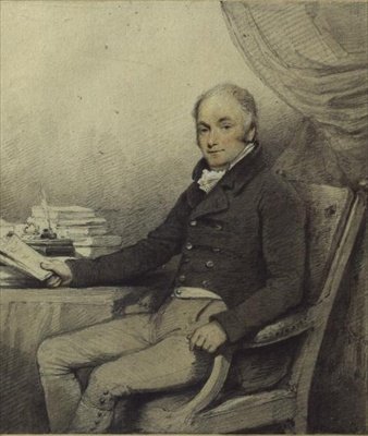 Portrett av William Ralph Cartwright (1771-1847), MP, fra Aynhoe Park, Northamptonshire (akvarell og blyant på papir) av English School