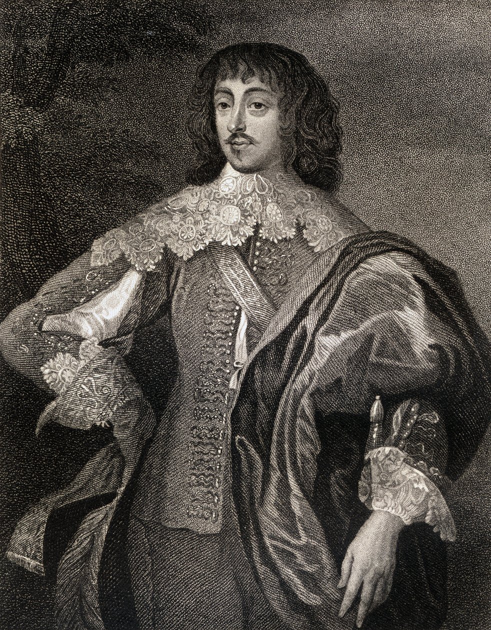 Portrett av William Villiers (1613-43) Viscount Grandison, fra Lodges British Portraits, 1823 av English School