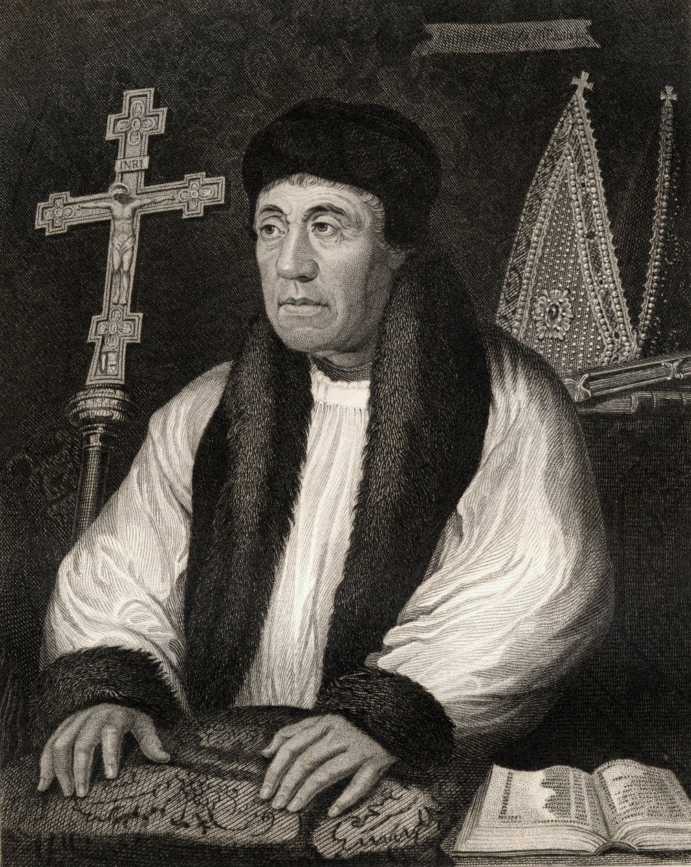Portrett av William Warham (1450-1532), fra Lodges British Portraits, 1823 av English School