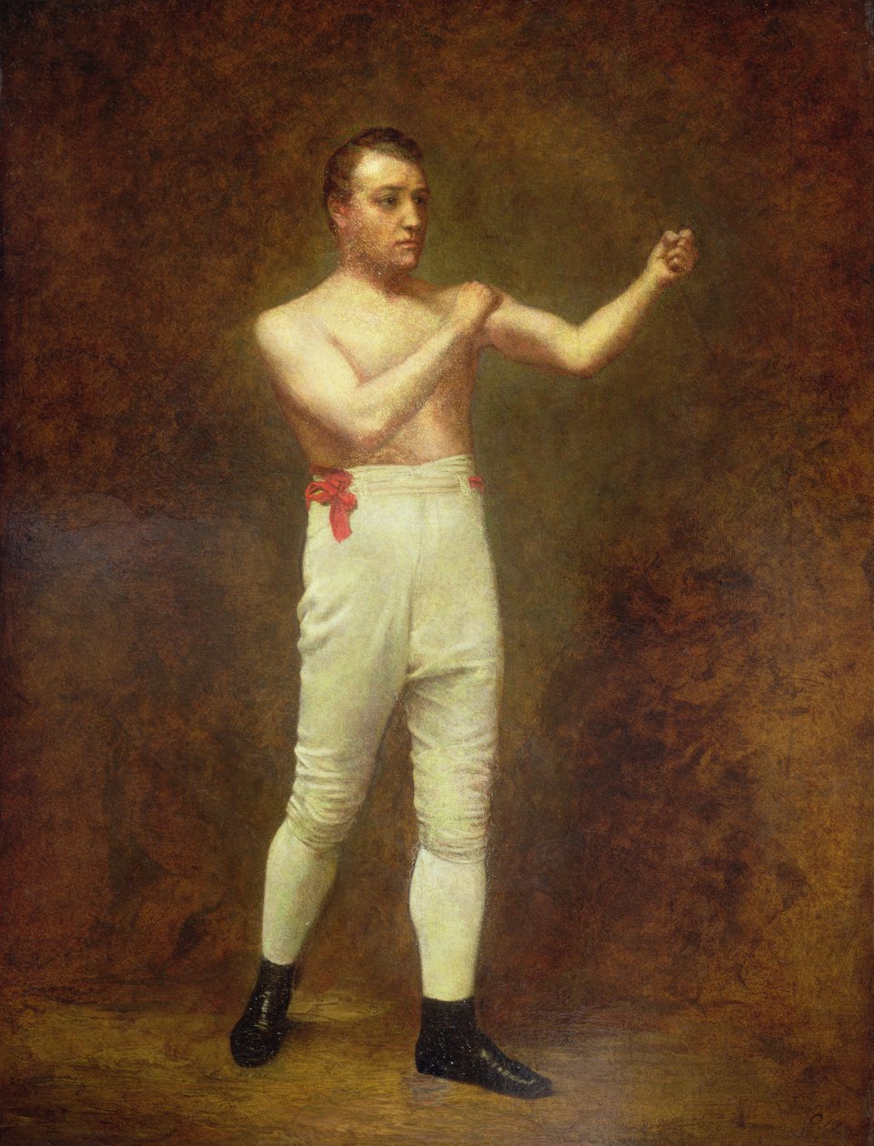 Portrait of a Boxer, ca. 1800 (olje på lerret) av English School