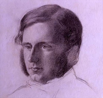Portrait of a Gentleman, ca. 1840 (svart kritt på papir) av English School