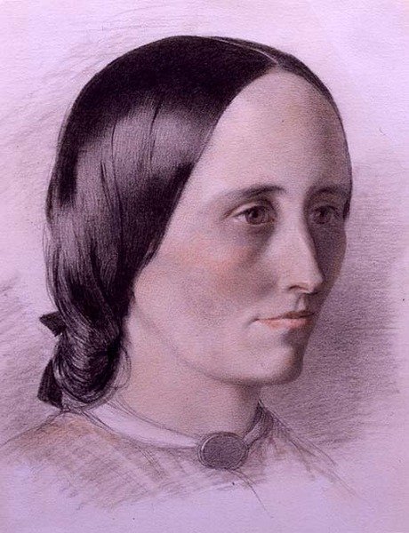 Portrait of a Woman, ca. 1840 (farget kritt på papir) av English School