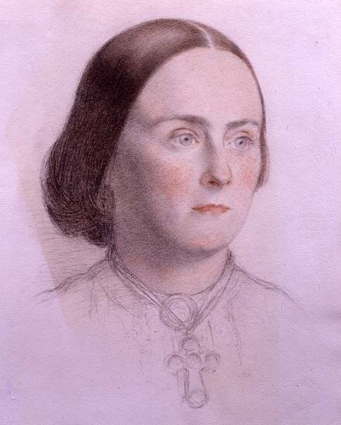 Portrait of a Young Woman, ca. 1840 (farget kritt på papir) av English School