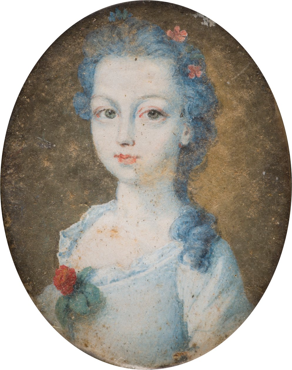 Portrett av en dame, muligens Margaret, grevinne av Cork (1710-1758), ca. 1705-58 (olje på lerret) av English School
