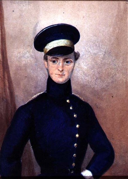 Portrait of an Officer, ca. 1830 (akvarell med gummi arabicum på papir) av English School
