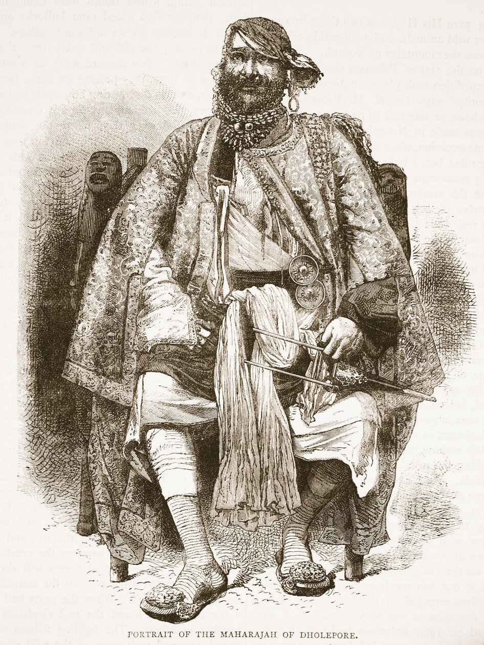 Portrett av Maharajah of Dholepore, illustrasjon fra Cassells Illustrated History of England av English School