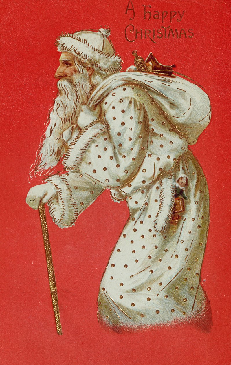 Postkort som viser julenissen, ca. 1900 av English School