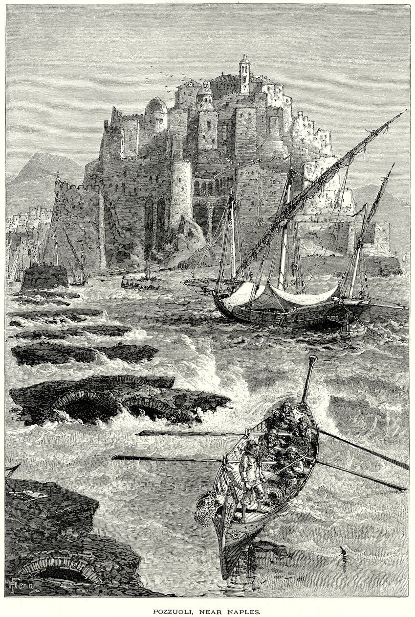 Pozzuoli, nær Napoli (gravering) av English School