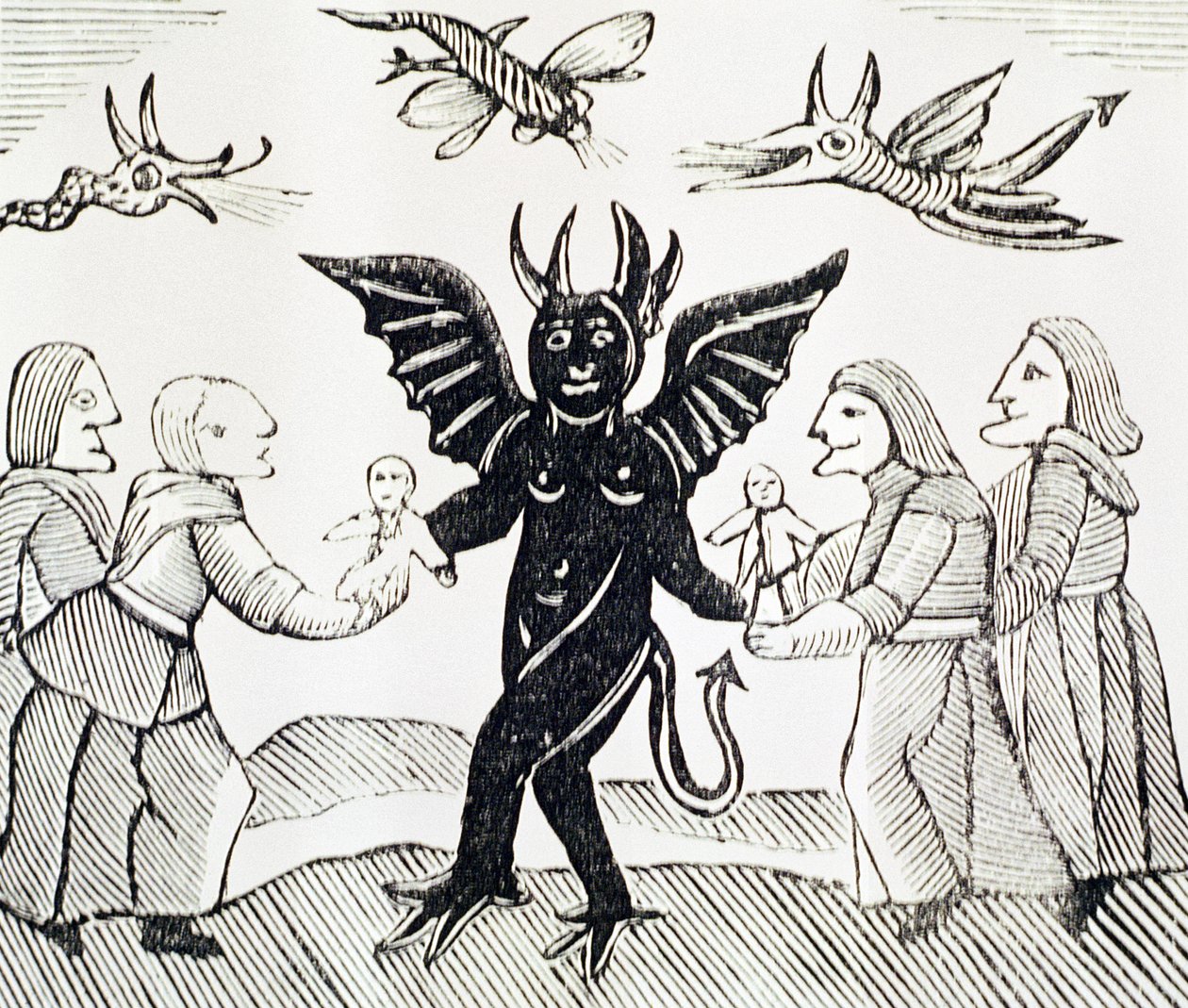 Presenting Children to the Devil, kopi av en illustrasjon fra The Witch of the Woodlands brukt i en samling kapittelbøker om esoterica av English School