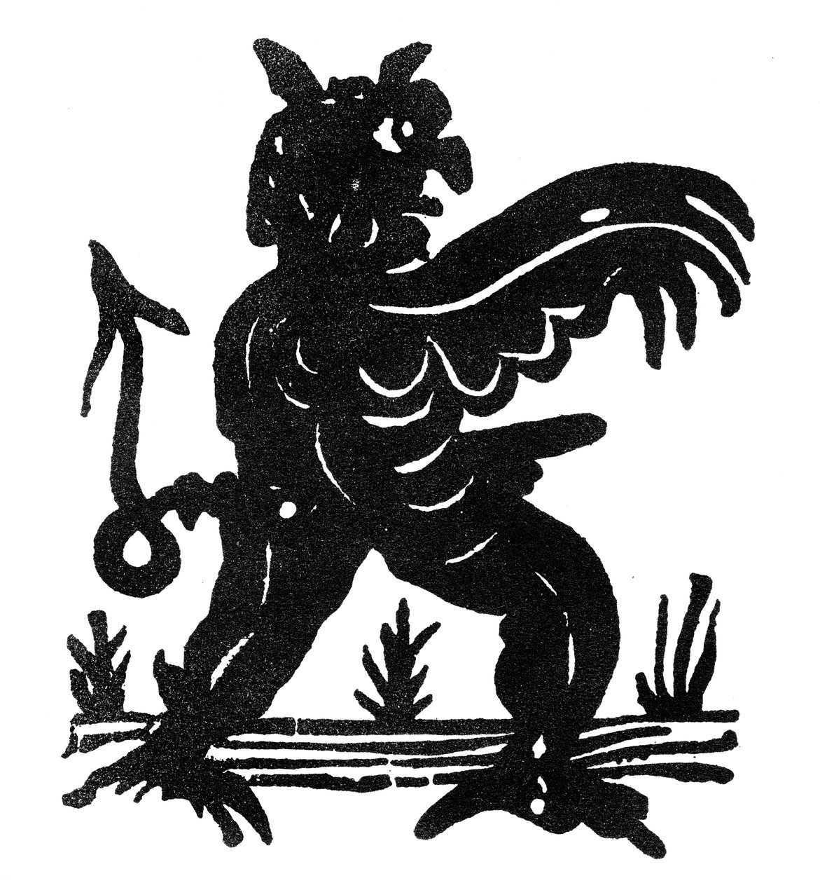 Priapisk demon. illustrasjon fra en tidlig 1600-talls bredsideballade A Warning for All Lewd Livers av English School
