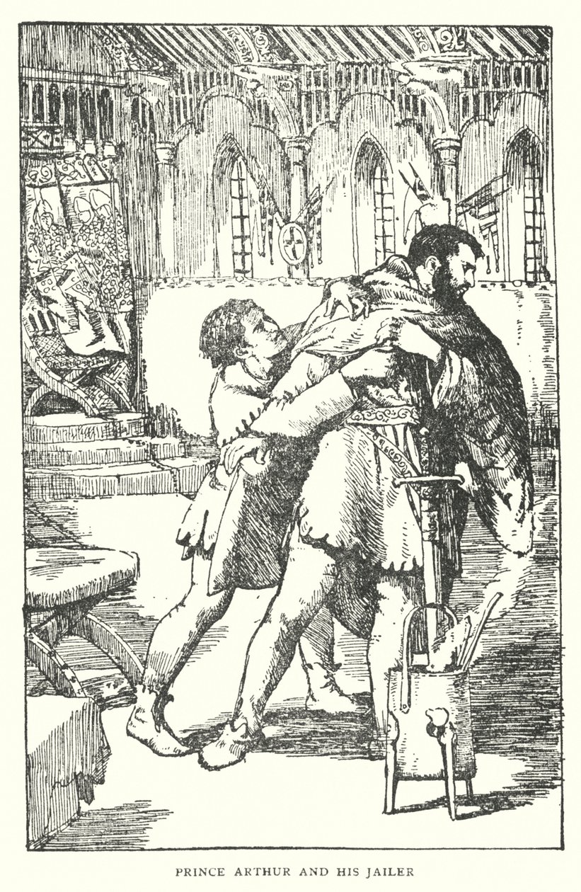 Prins Arthur og fangevokteren hans (lito) av English School