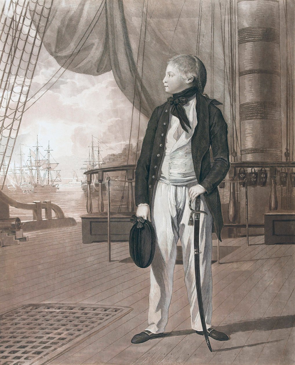 Prins William Henry som midtskipsmann Senere kong William IV av English School