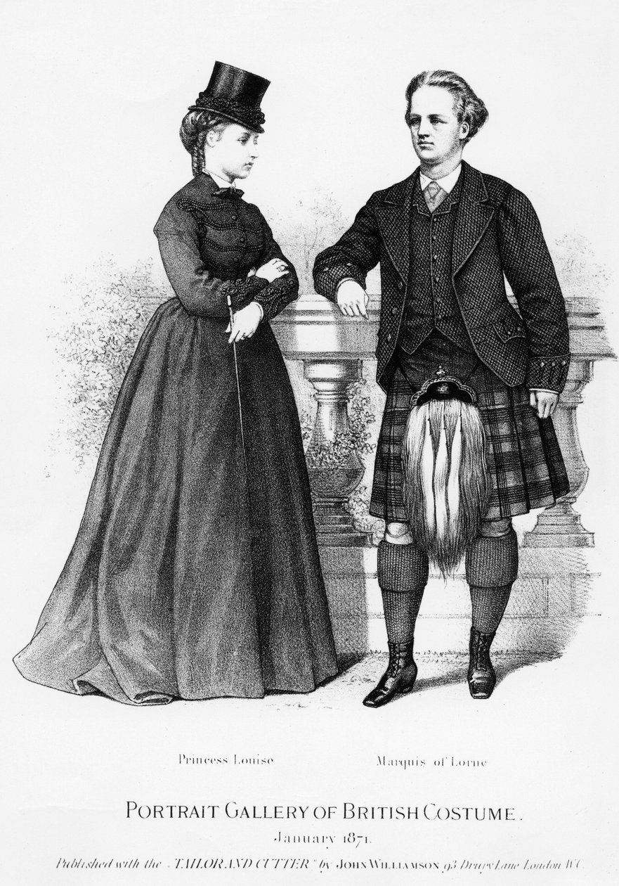 Prinsesse Louise og markisen av Lorne, 1871 av English School