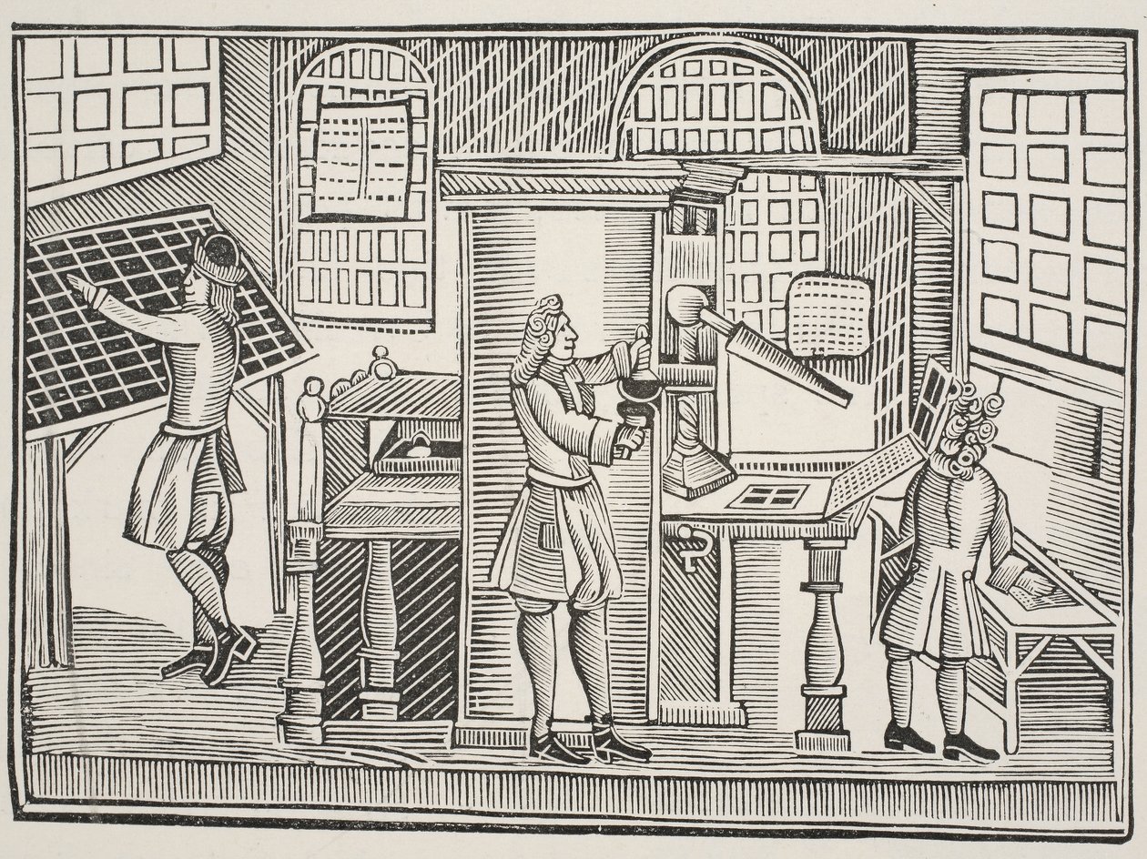 Trykkeriet, ca. 1710 av English School