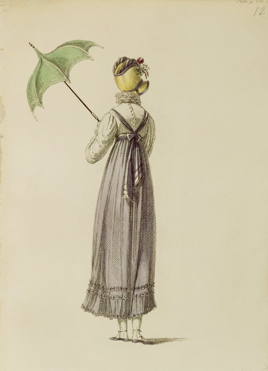 Promenadekjole, motetallerken fra Ackermanns Kunstdepot av English School