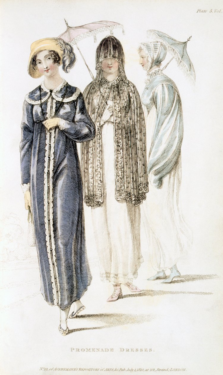 Promenadekjoler, motetallerken fra Ackermanns Kunstdepot av English School