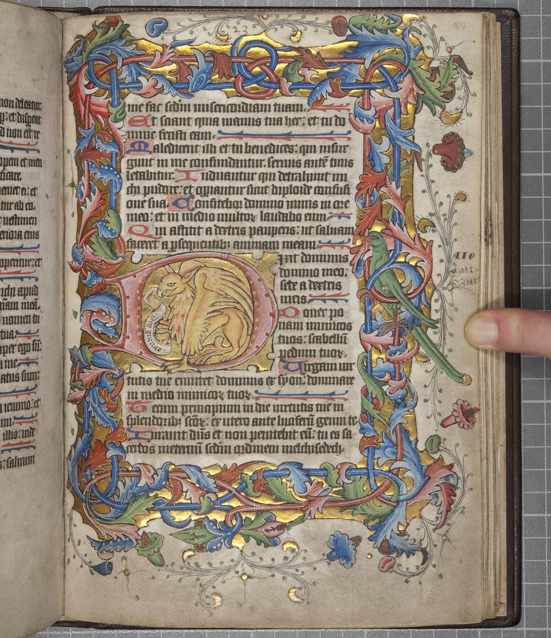 Psalter med Sarum brukskalender, Fol 82 recto, c.1425-75 (blekk, maling og gull på vellum) av English School