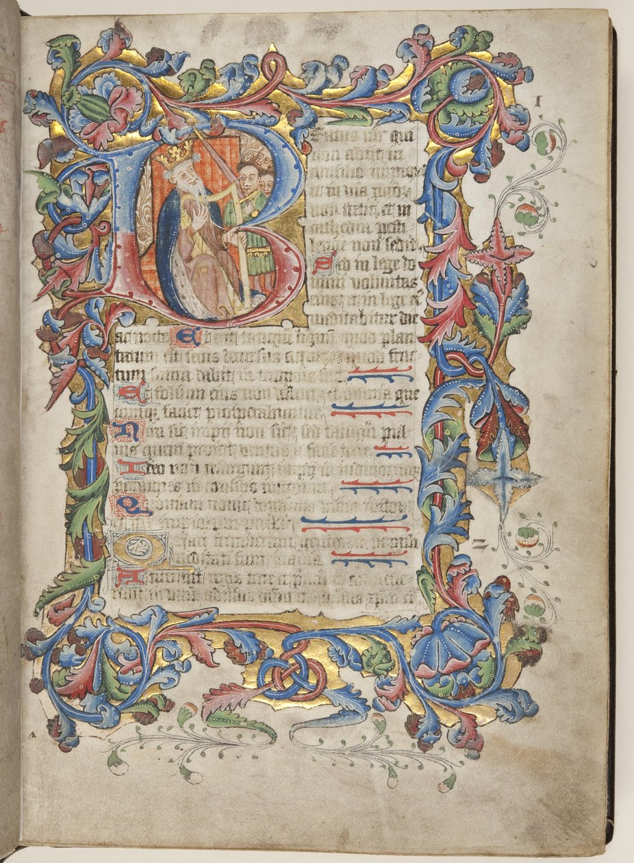 Psalter med Sarum brukskalender, ca. 1425-75 (blekk, maling og gull på vellum) av English School