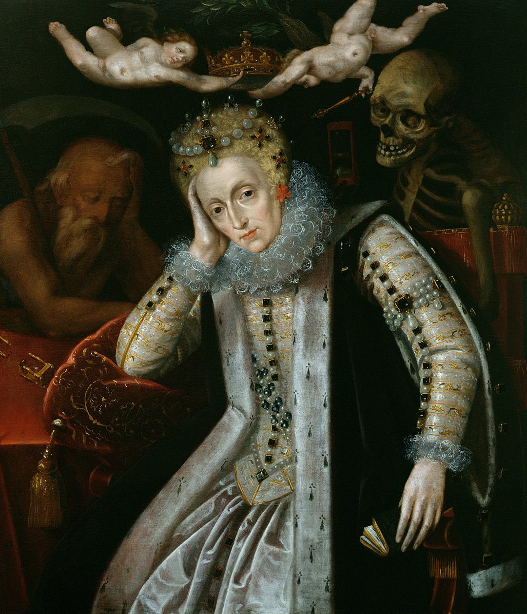 Dronning Elizabeth I (1538-1603) i alderdom, ca. 1610 av English School