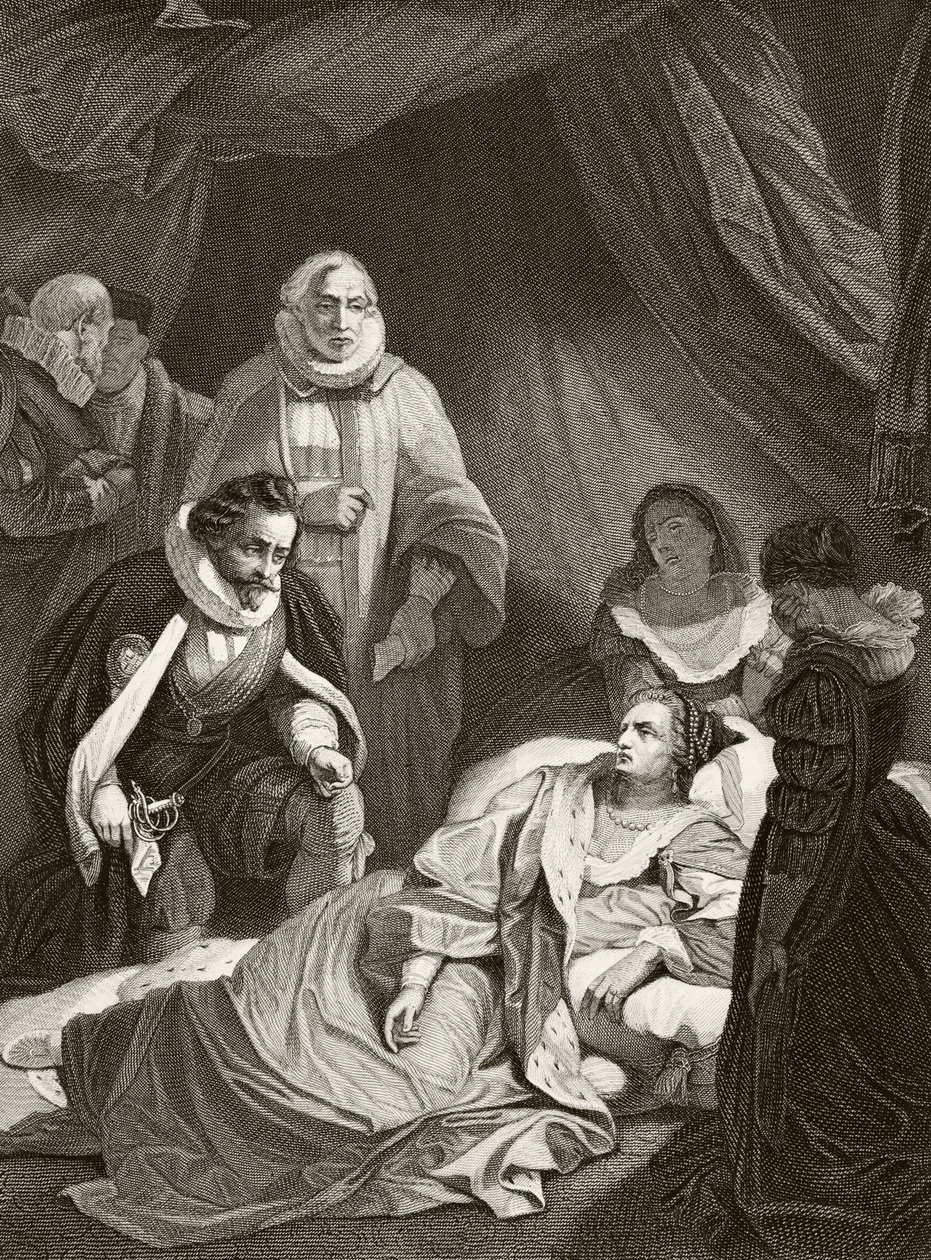Dronning Elizabeth I på dødsleiet, fra 