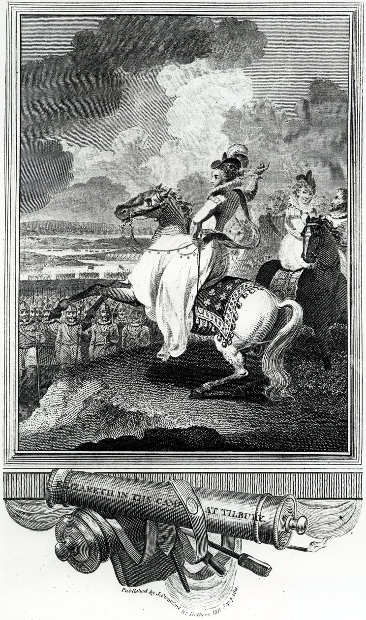 Dronning Elizabeth i leiren ved Tilbury, 1811 av English School