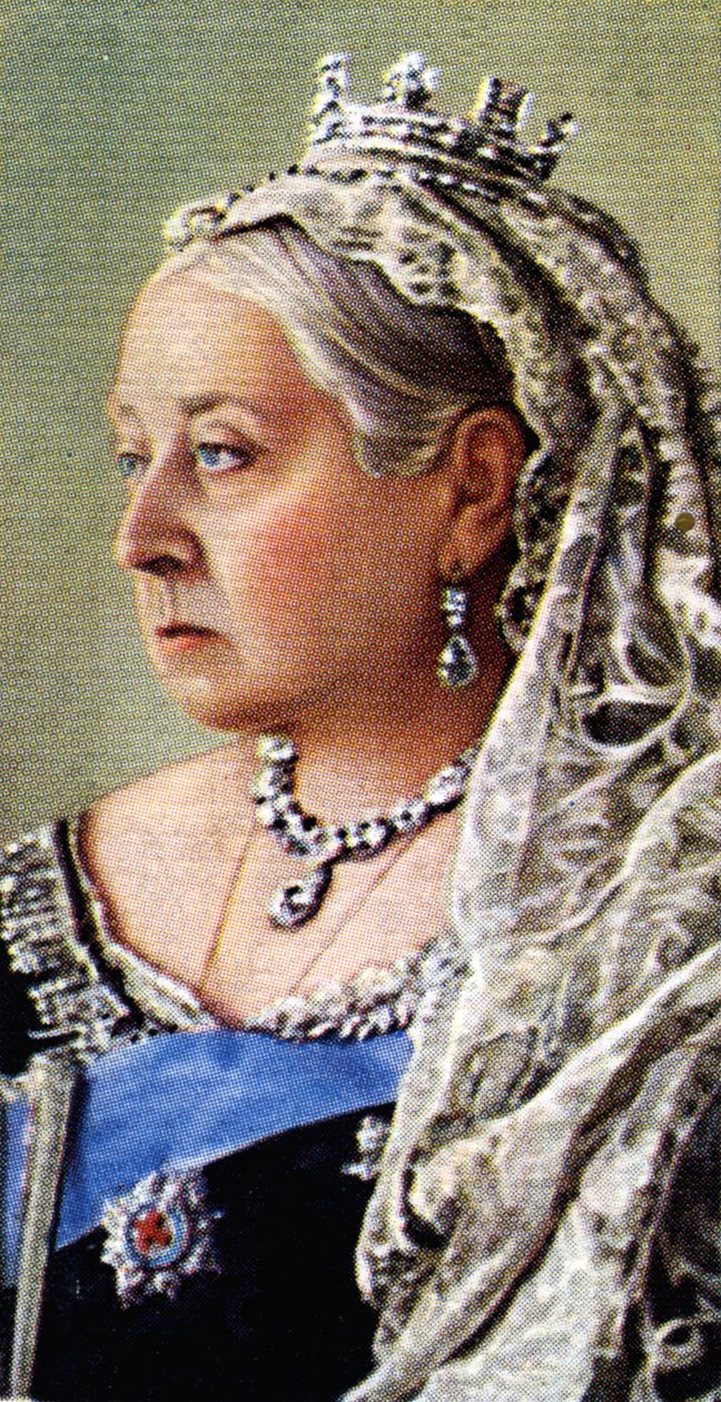 Dronning Victoria (farge litho) av English School
