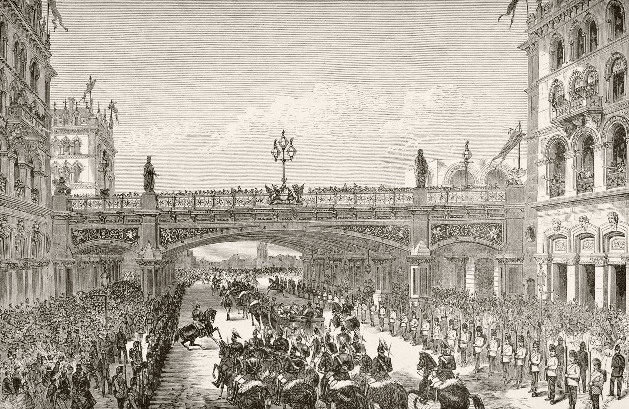 Dronning viktoriansk åpning av Holborn Viaduct i 1869, fra 