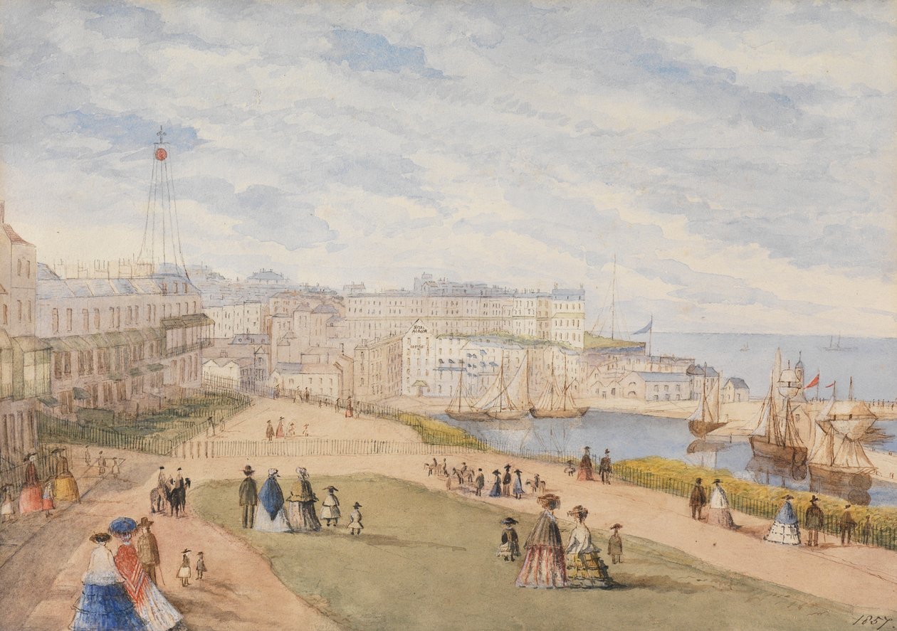 Ramsgate, West Cliff, 1857 (wc på papir) av English School