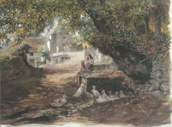 Resting in the Shade, ca. 1880 (akvarell på papir) av English School